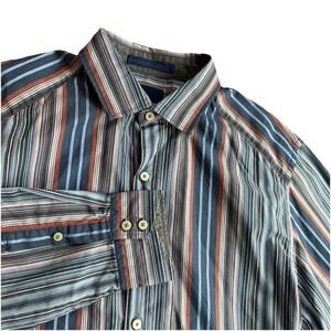 Tommy Bahama Men's Size Medium Striped Cotton Long Sleeve Casual Shirt